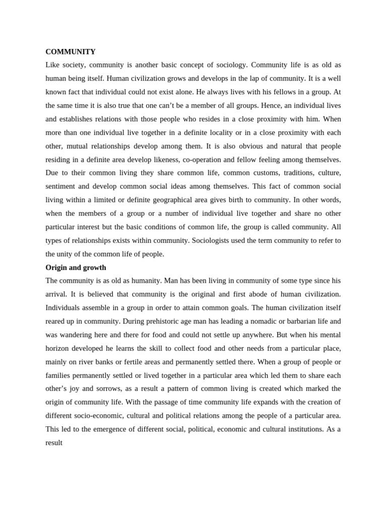 Community | PDF | Community | Sociology