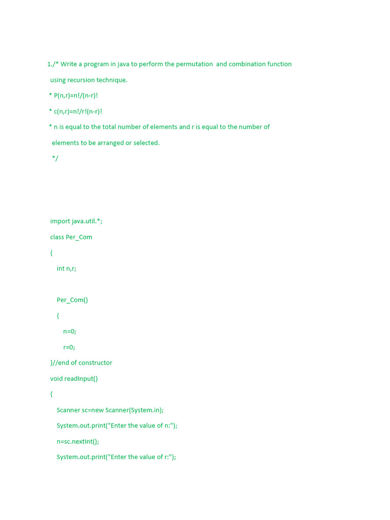 Java Permutations, Combinations, and Pangrams | PDF | String (Computer ...