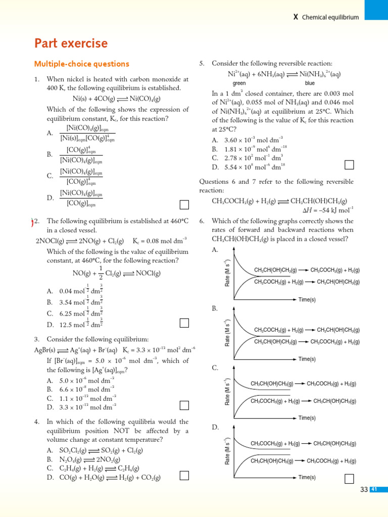 2RM Chem 41 (2nd) Ans Check PDF Removed | PDF | Chemical Equilibrium | Acid