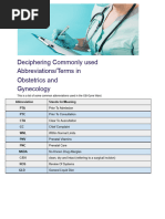 Common Obstetric Abbreviations Guide | PDF | Fetus | Gonadotropin