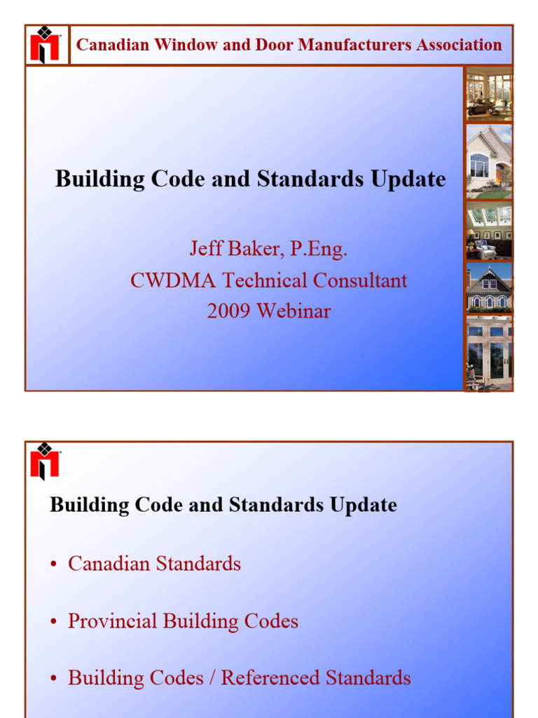 Canadian Building Codes & Standards Update | PDF | Provinces And ...