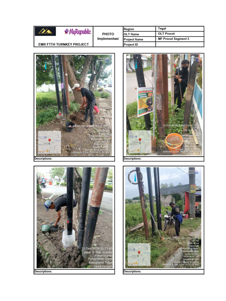 Dokumentasi Foto Atp Mainfeeder Procot Segment 3 Tegal | PDF