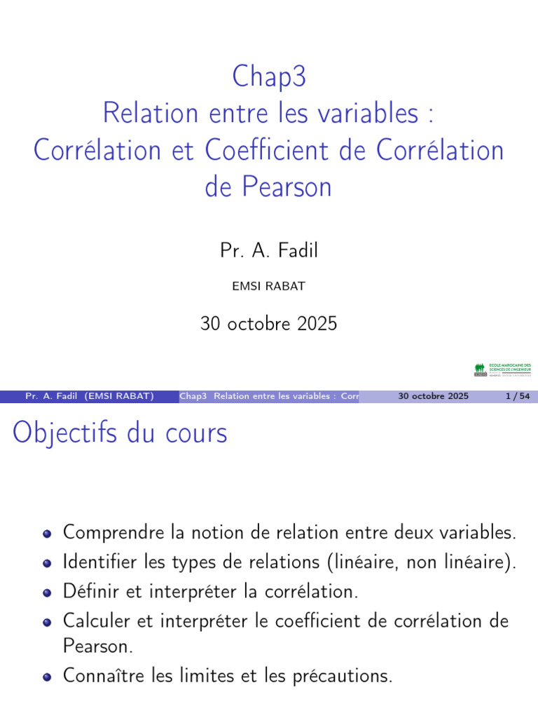 Corrélation et Coefficient de Pearson | PDF