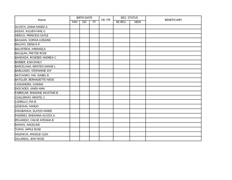 Student Registration List 2023 | PDF