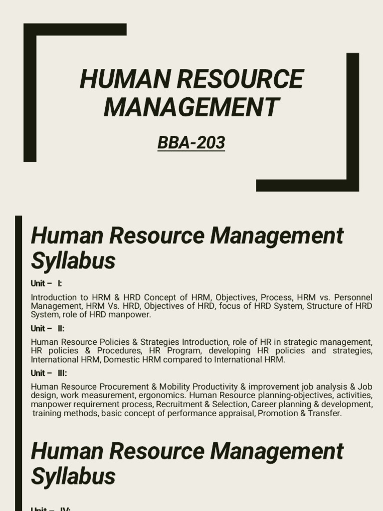 HRM - Unit 1 - 055447 | PDF | Human Resource Management | Human Resources