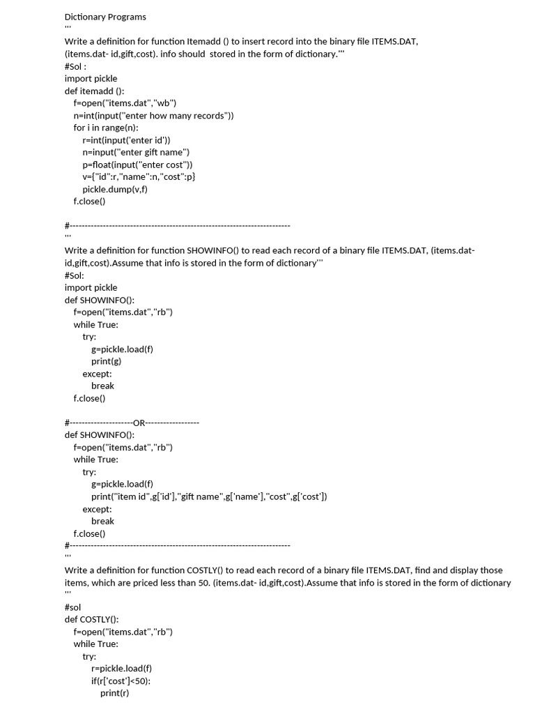 Python Functions for Binary File Operations | PDF | Algorithms And Data ...