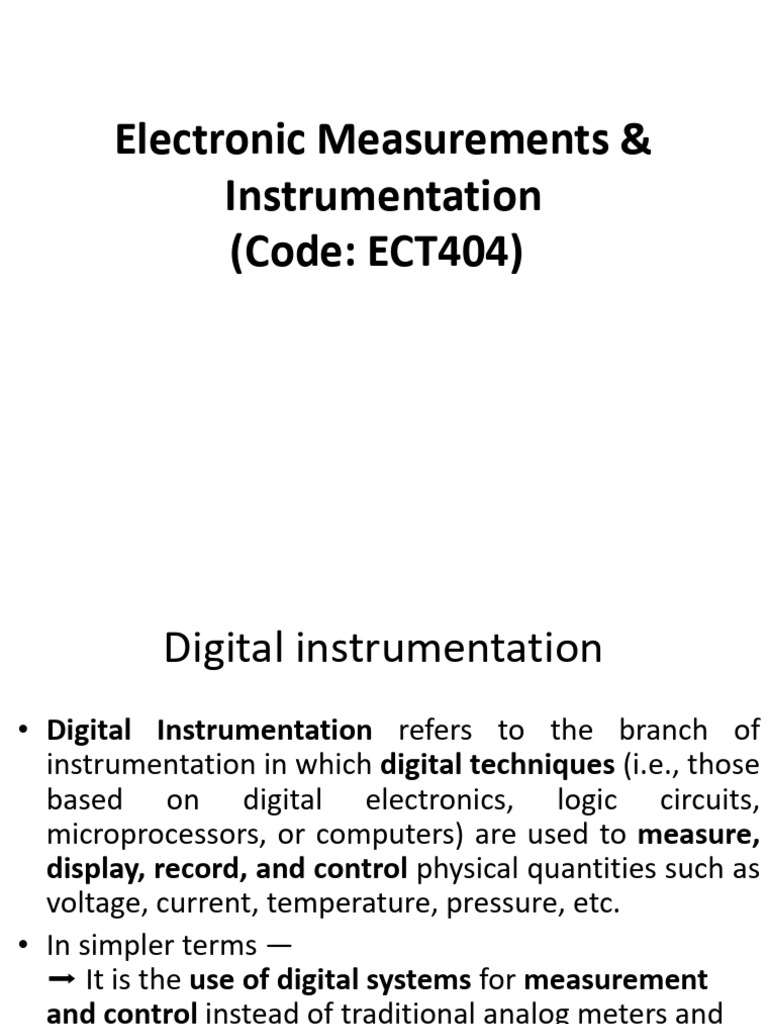 Digital Instrumentation Overview and DVM | PDF | Analog To Digital ...