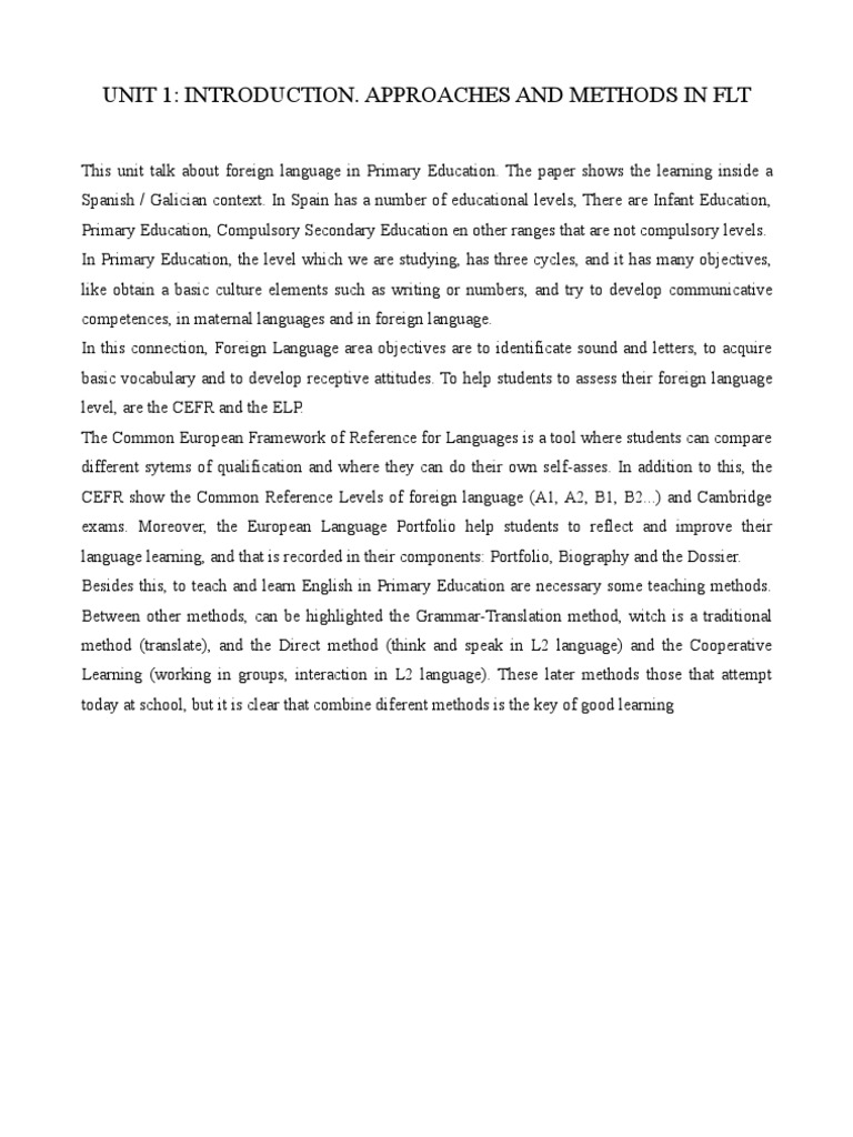 Foreign Language Teaching in Primary Education | PDF