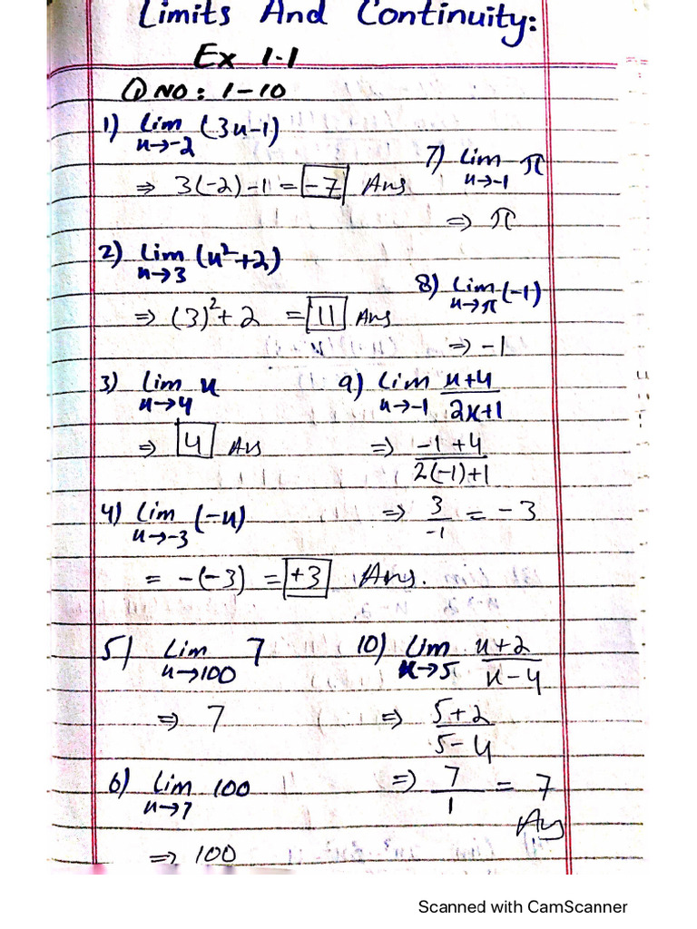 Limits and Continuity Solved | PDF