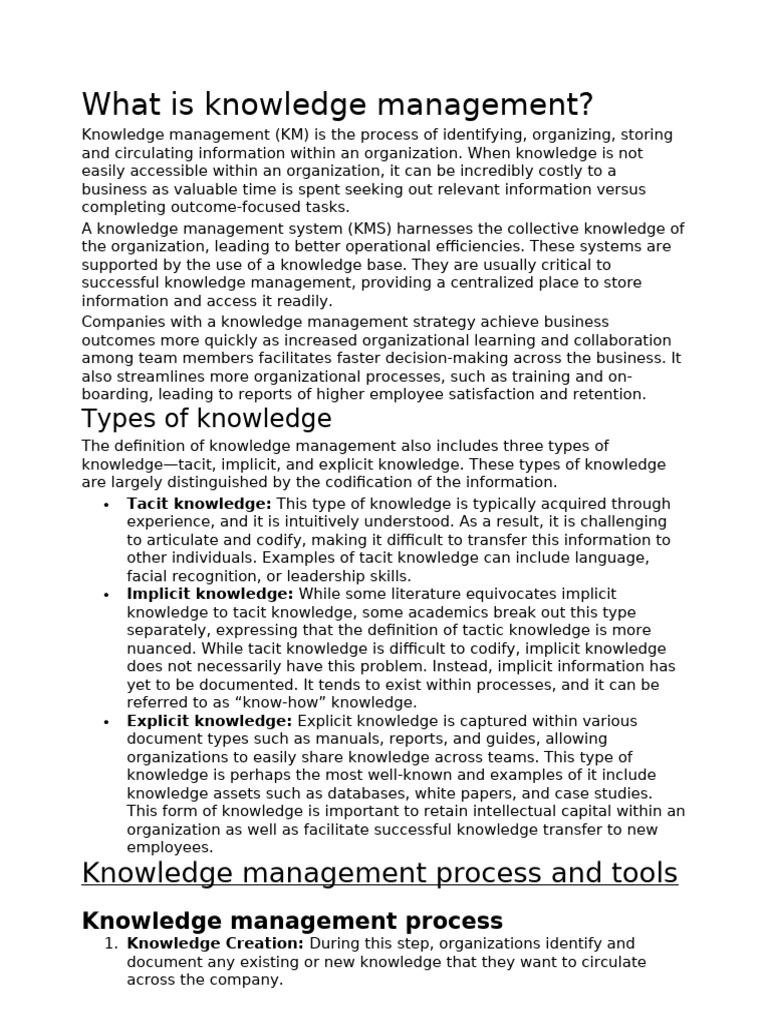 Understanding Knowledge Management Systems | PDF | Business ...