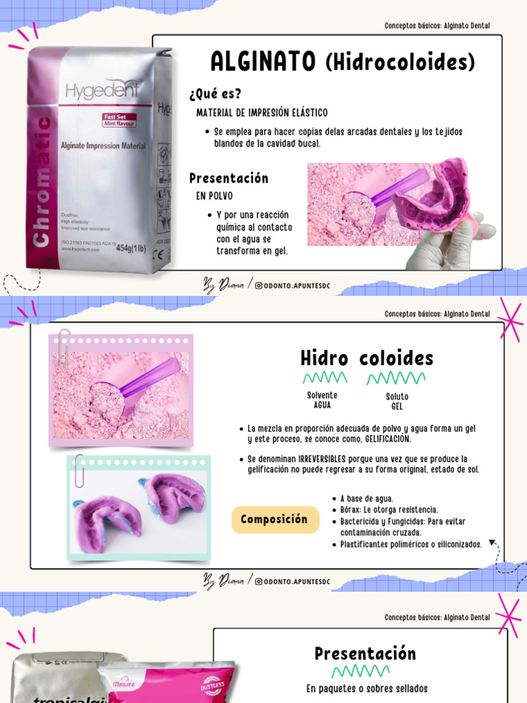 Guía sobre Alginato Dental y su Uso | PDF | Gel | Agua