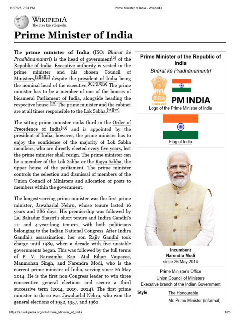 On PM of India | PDF | Indian National Congress | Bharatiya Janata Party