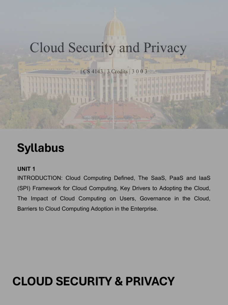 Cloud Security and Privacy Overview | PDF | Cloud Computing | Security
