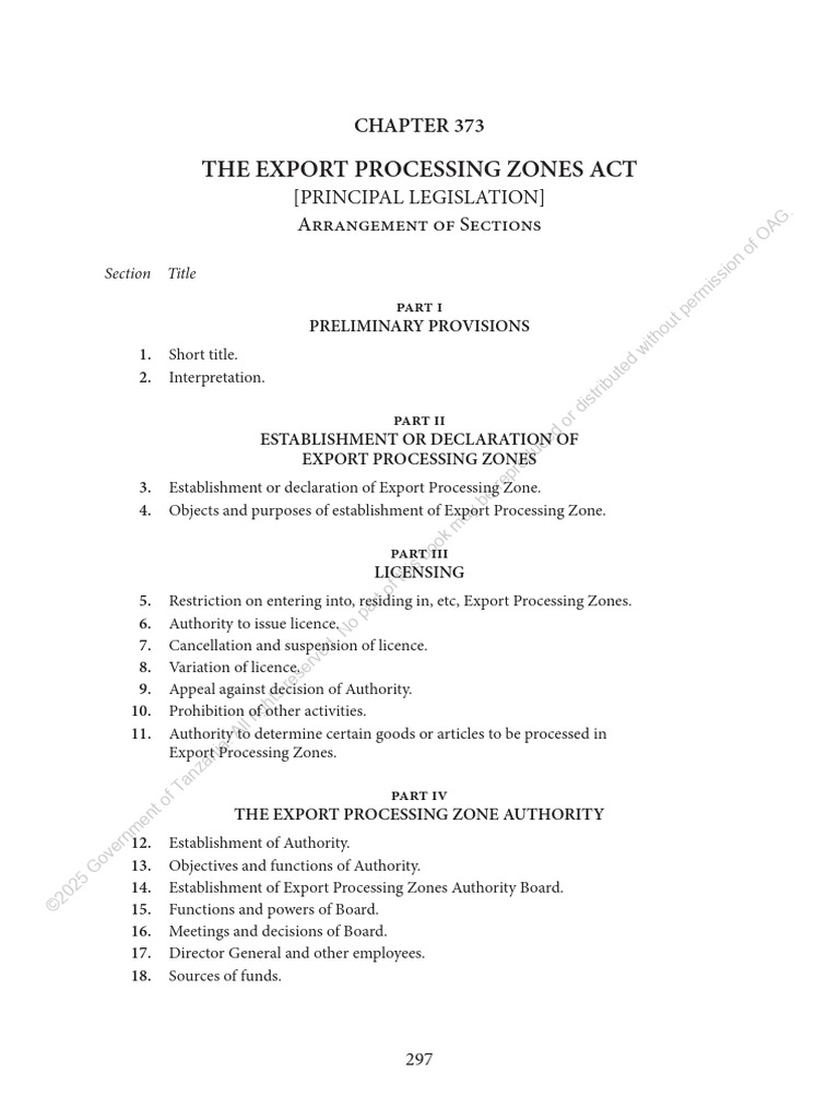 Export Processing Zones Act Overview | PDF | License | Justice