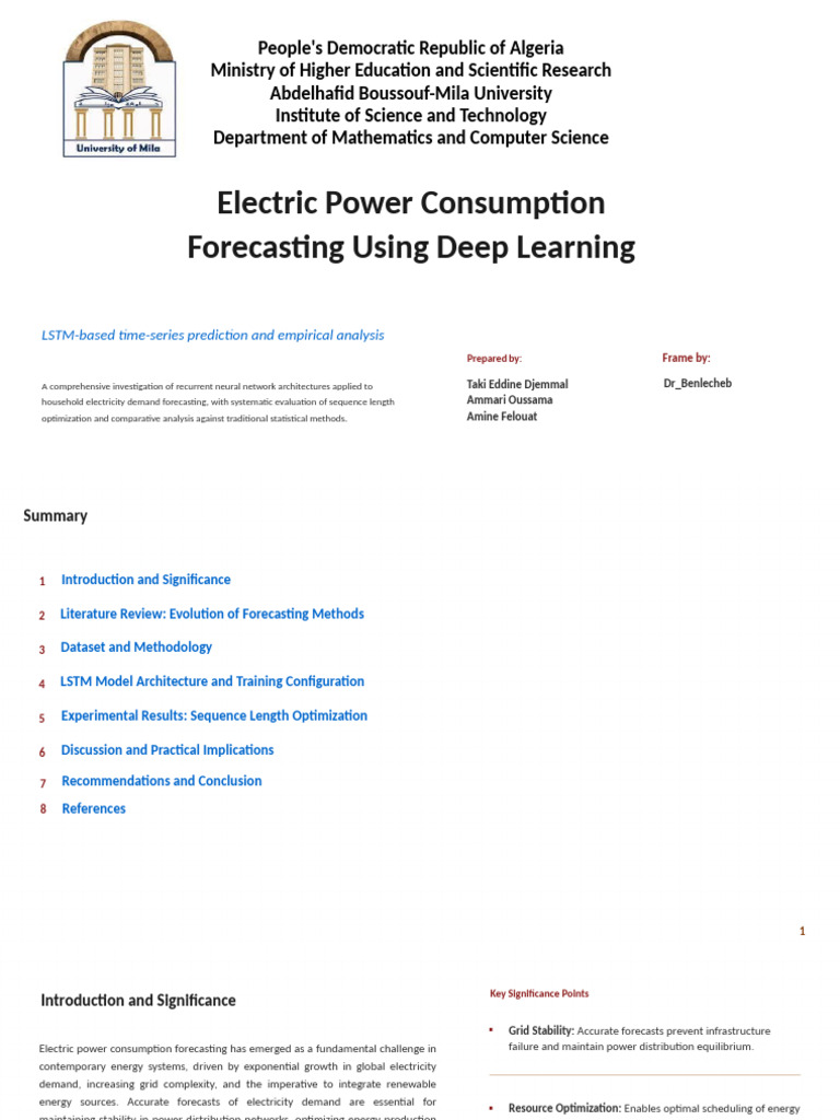 LSTM Deep Learning for Power Forecasting | PDF | Deep Learning ...