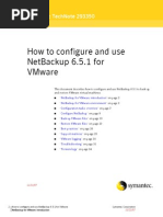 How To Configure and Use Netbackup 6.5.1 For Vmware: Symantec Technote 293350