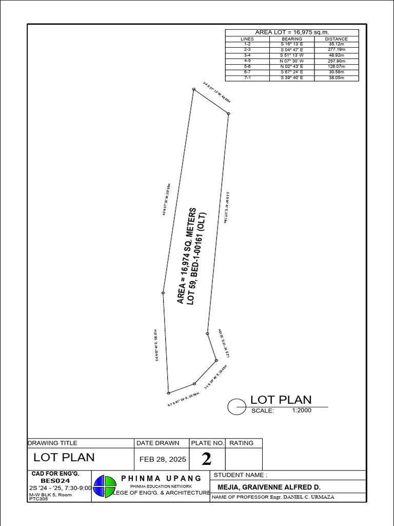 Lot Plan for Area 16,975 sq.m. | PDF