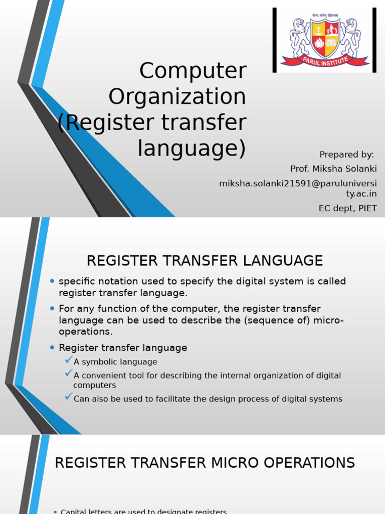 Register Transfer Language Overview | PDF | Multiplication | Computer ...
