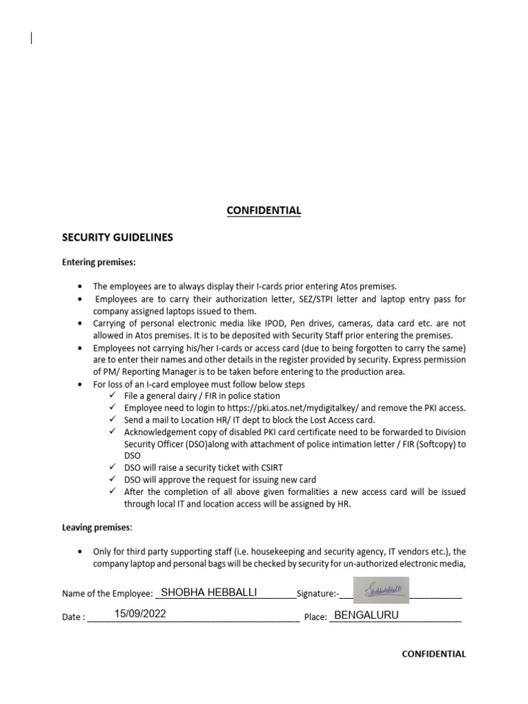 Atos Employee Security Guidelines | PDF | Computer Hardware | Computer ...
