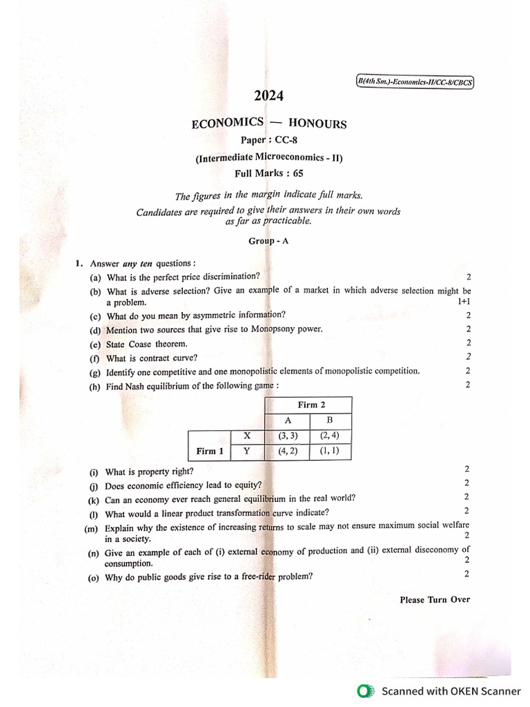 Ecoa Sem-IV Cc8 2024 | PDF