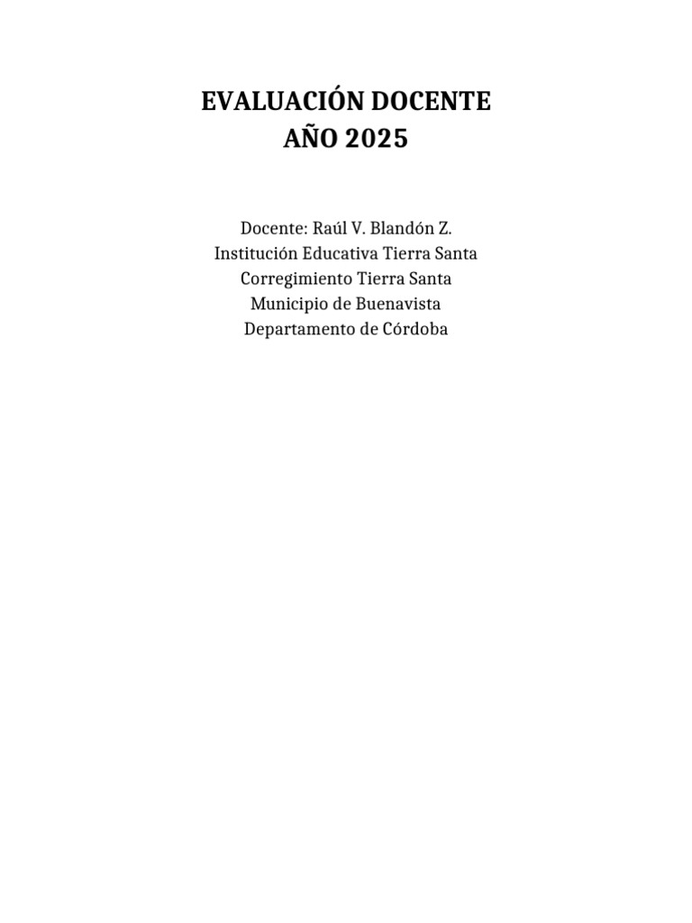 Portada Evaluacion Docente 2025 | PDF