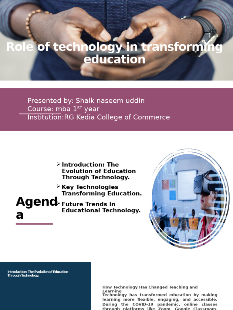 Role of Technology in Transforming Naseem | PDF | Educational ...