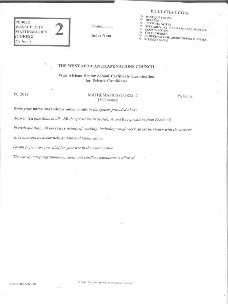 2018 Maths 2 | PDF