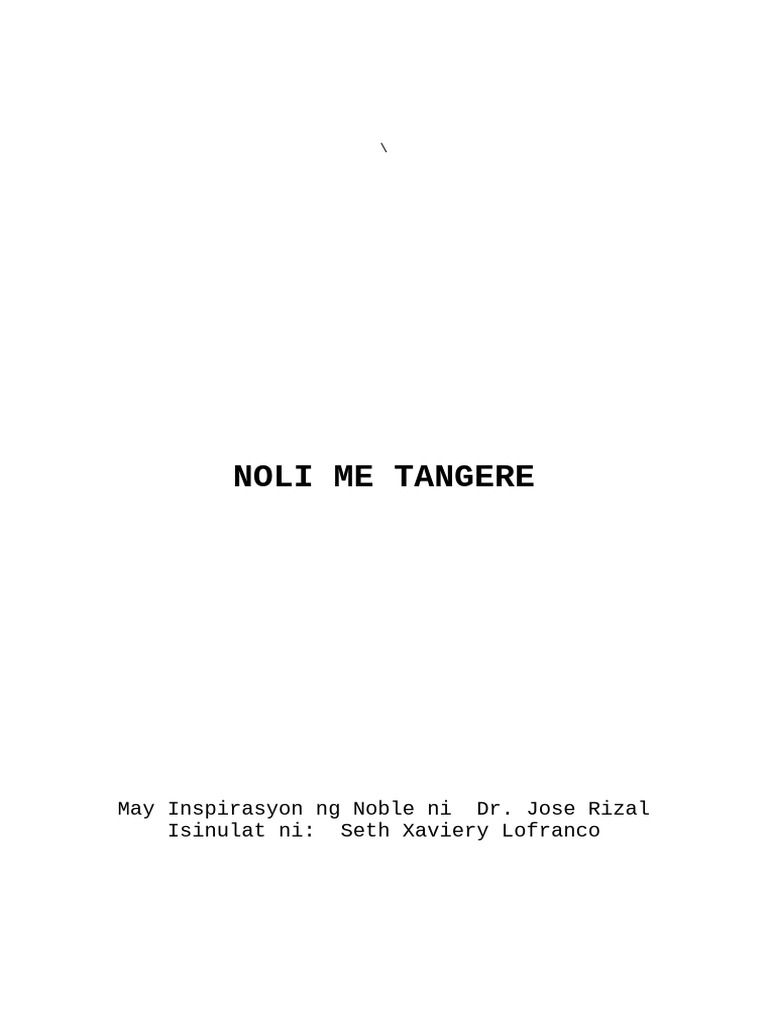 Noli Me Tangere Script | PDF