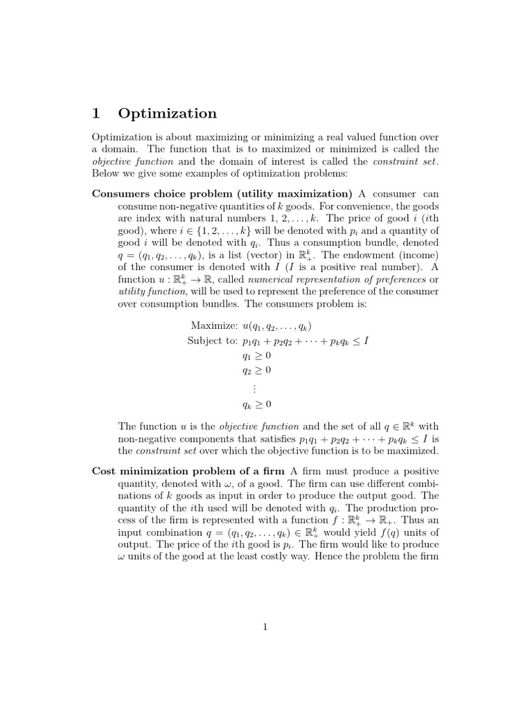 Optimization Problems and Techniques | PDF | Convex Set | Mathematical ...