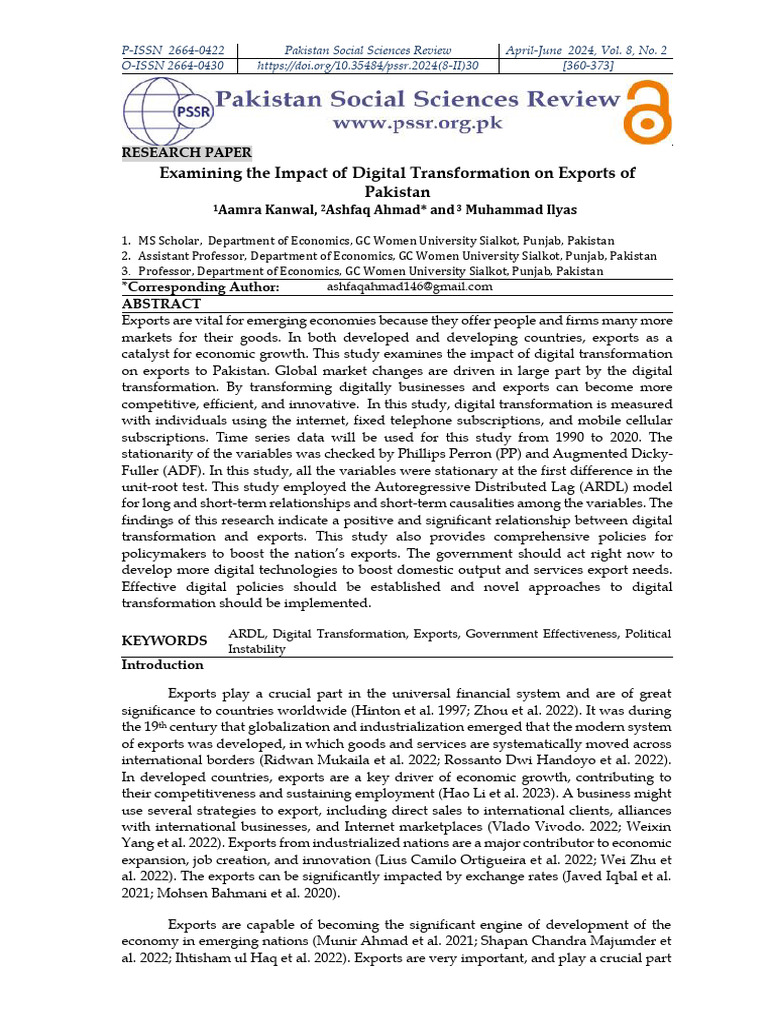 Digital Transformation's Impact on Pakistan Exports | PDF | Errors And ...