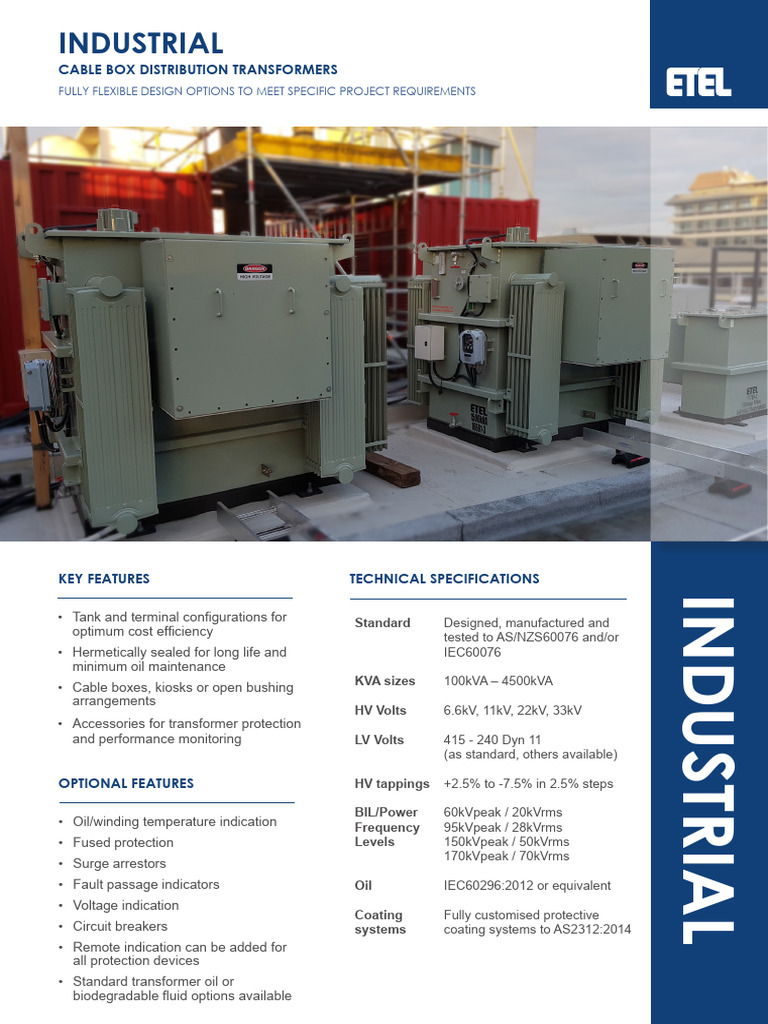 Industrial Cable Box Transformers Guide | PDF | Transformer | Electricity