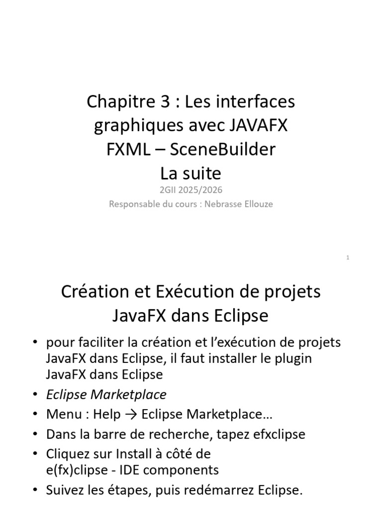 Création de projets JavaFX avec FXML | PDF | Eclipse (Logiciel) | Java ...