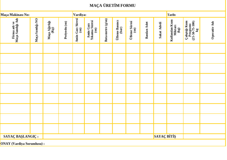Maça Üretim Formu F-79 | PDF