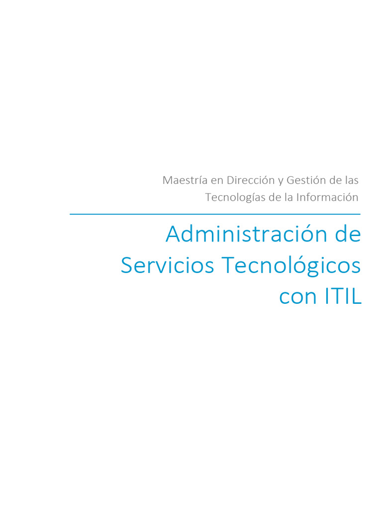 Gestión de Servicios ITIL en Transformación Digital | PDF | Itil | It ...