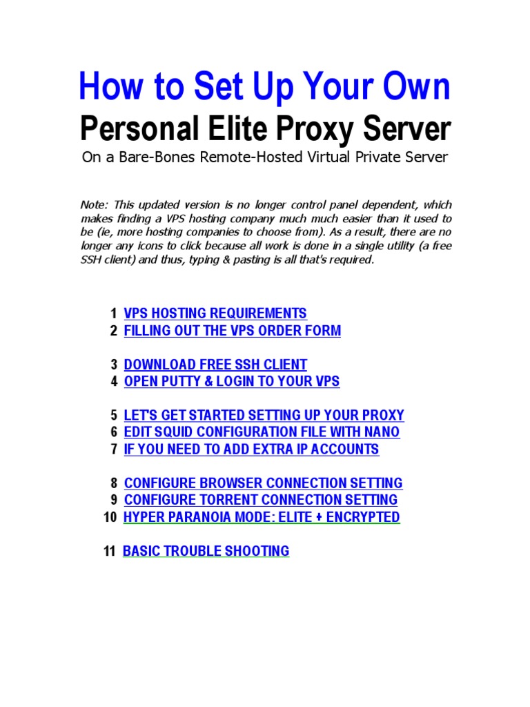 Setting Up Your Elite Proxy Server | PDF | Proxy Server | Virtual ...
