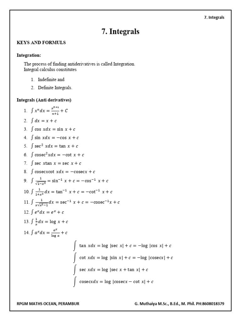 Chapter 7 | PDF | Integral | Algebra