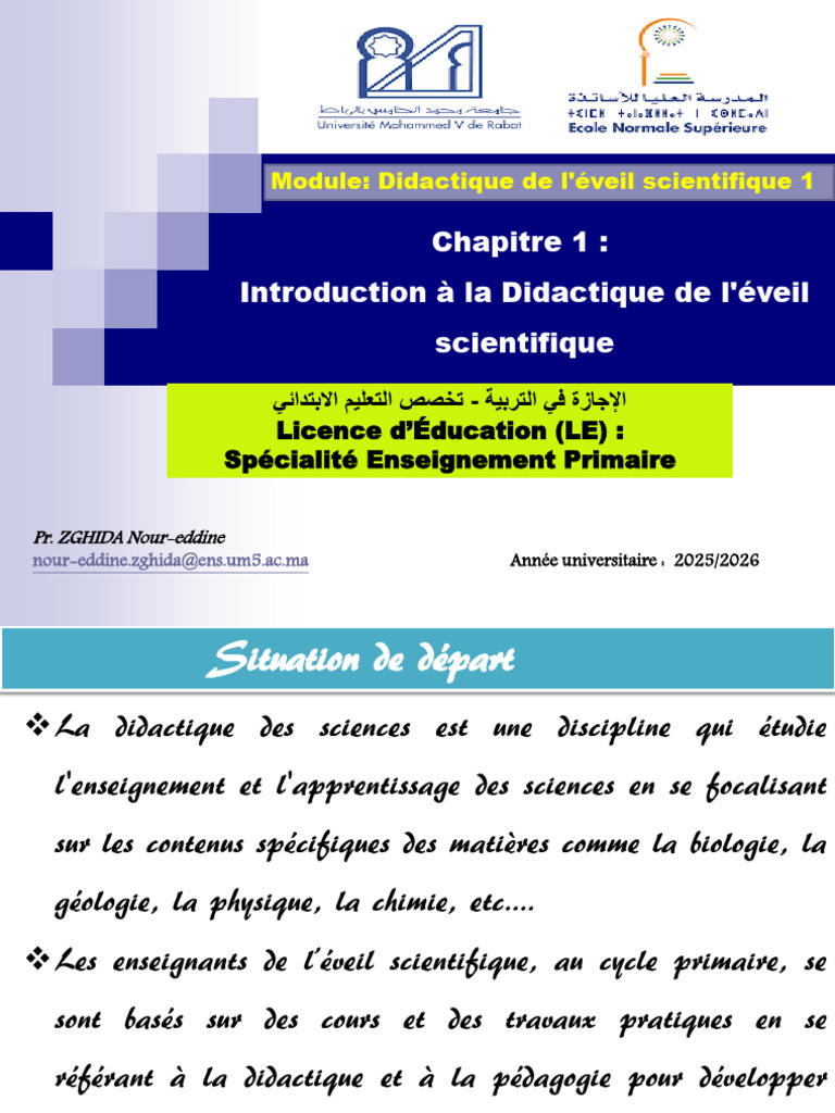Introduction à la Didactique Scientifique | PDF | Apprentissage | Pédagogie