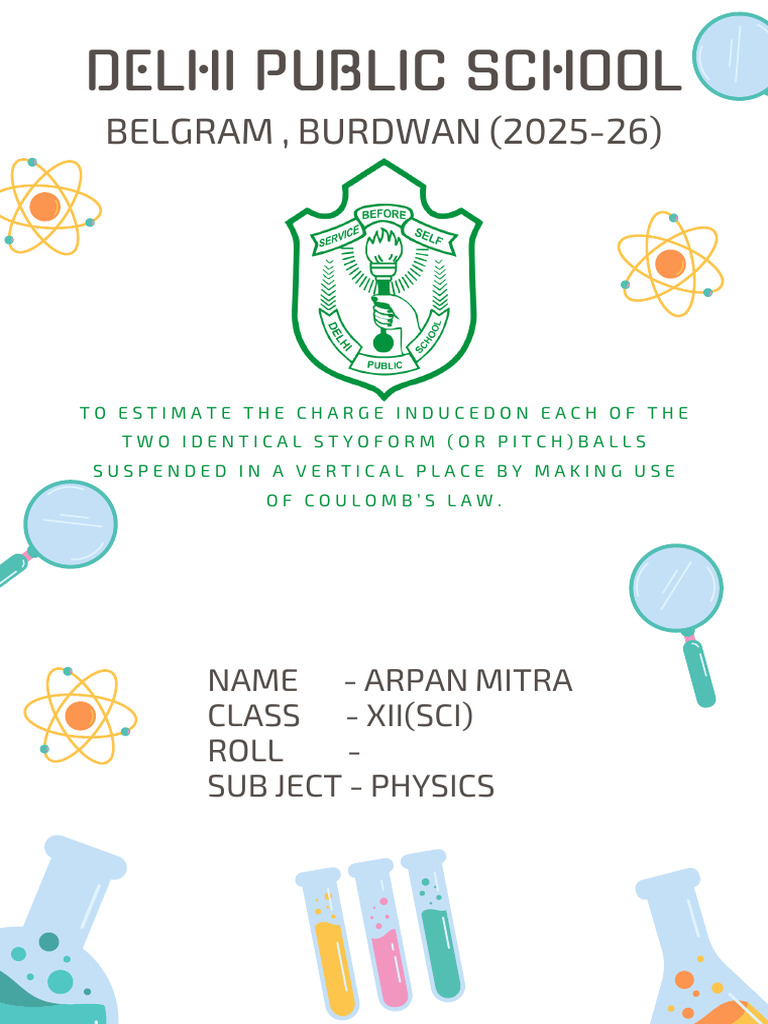 Yellow and Teal Illustrated Science Project Cover A4 Document | PDF