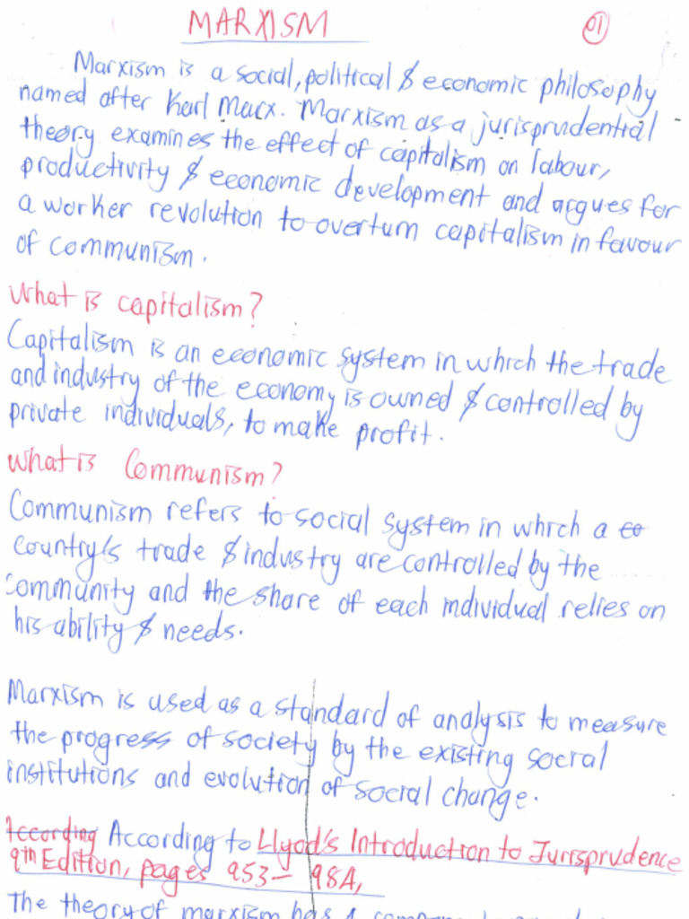Notes of Marxism | PDF
