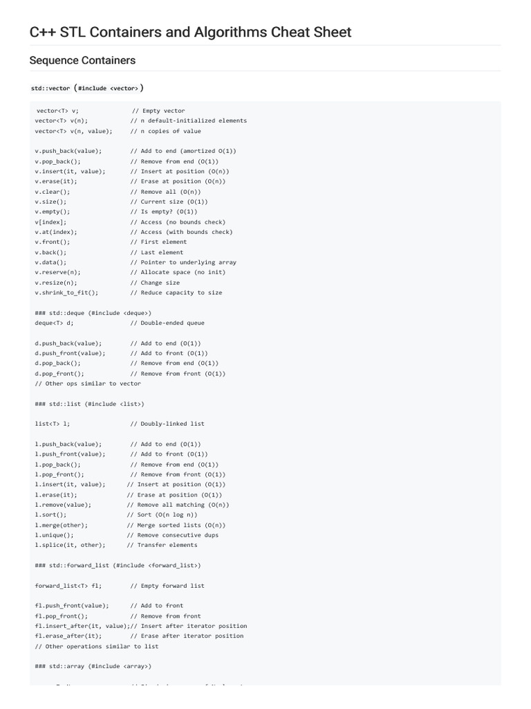 C STL | PDF | Algorithms And Data Structures | Computer Programming
