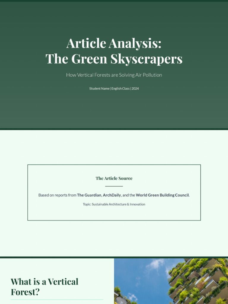 Article Analysis - Vertical Forests | PDF