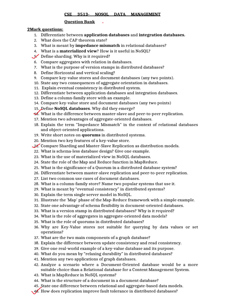 NoSQL Data Management Questions and Concepts | PDF | No Sql | Databases