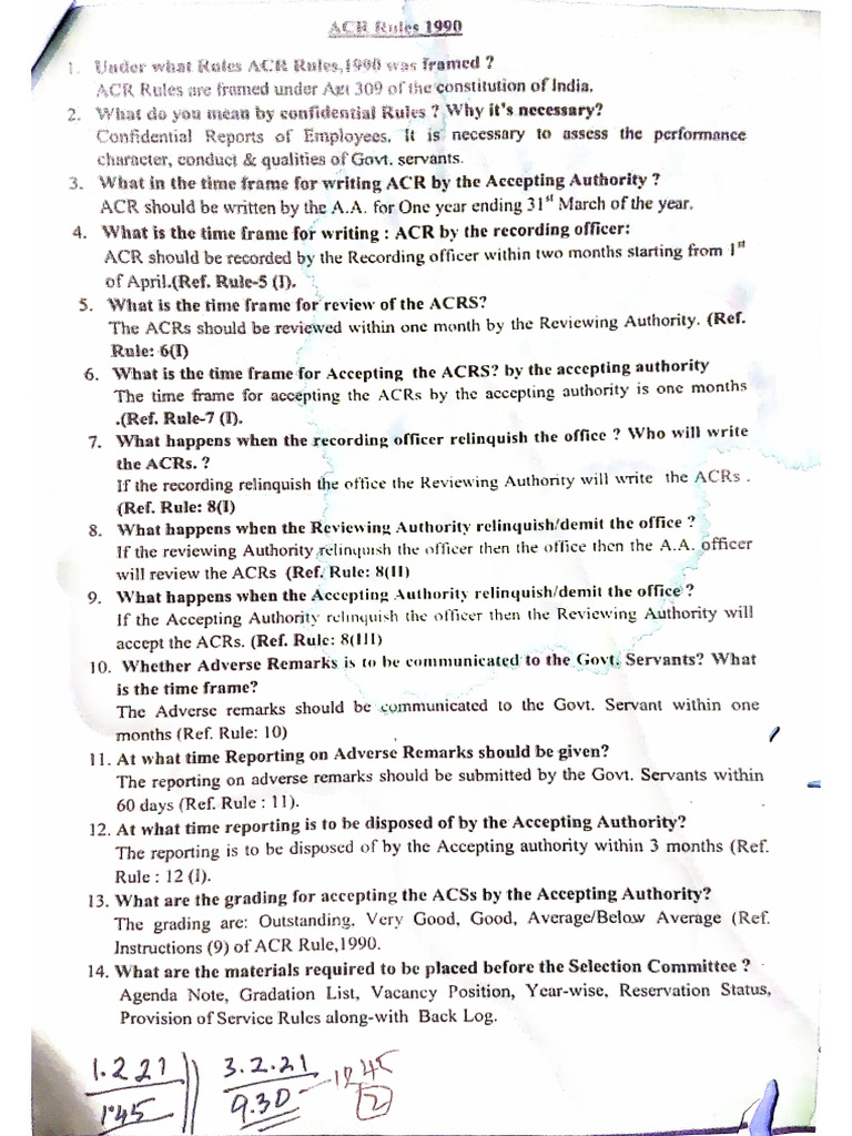 ACR Rules 1990 | PDF