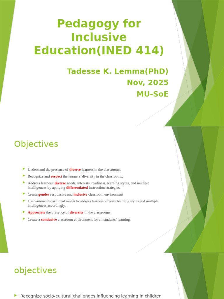 Pedagogy in Inclusive Education (INED 414) | PDF | Learning | Inclusion ...