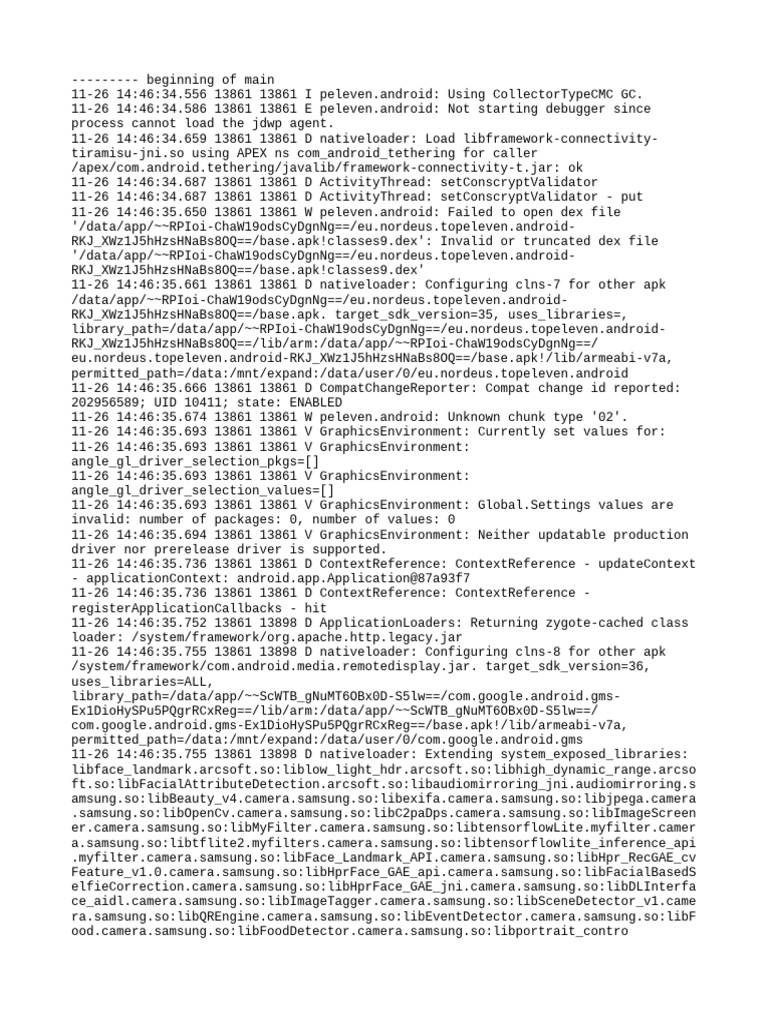 Android App Debugging Logs Analysis | PDF | System Software | Embedded ...