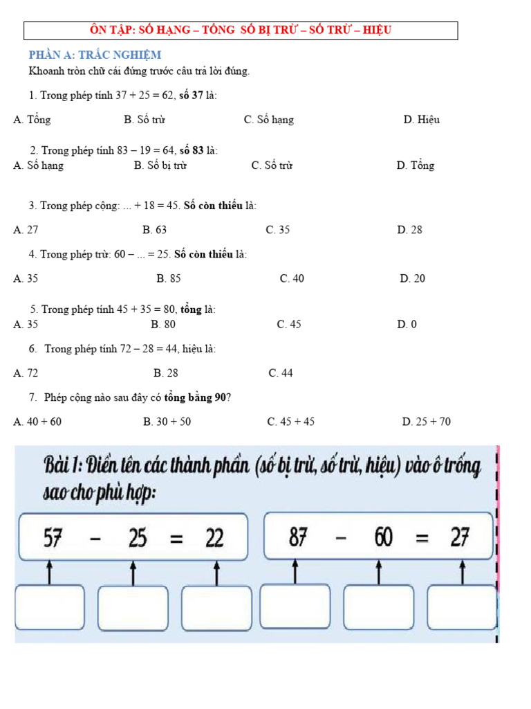 Bai Tap On Tap Lop 2 So Hang Tong Hieu | PDF