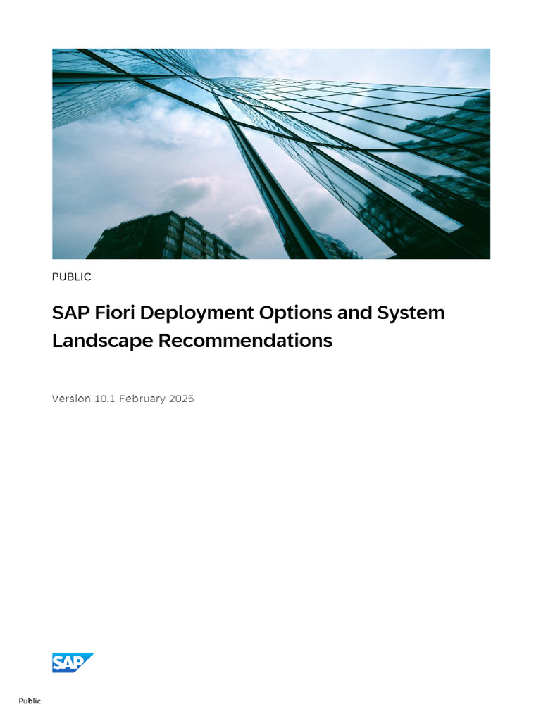 SAP Fiori Deployment Options and System Landscape Recommendations | PDF