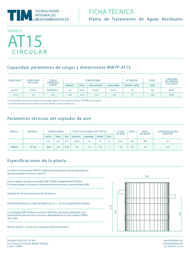 Planta de Tratamiento Aguas Residuales AT15 | PDF