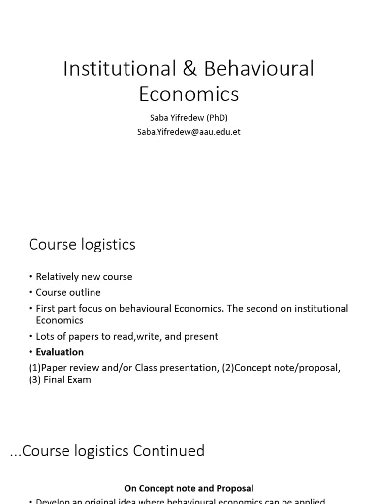 BE - Lecture 1 - AAU - Oct 10 2023 | PDF | Behavioral Economics | Incentive
