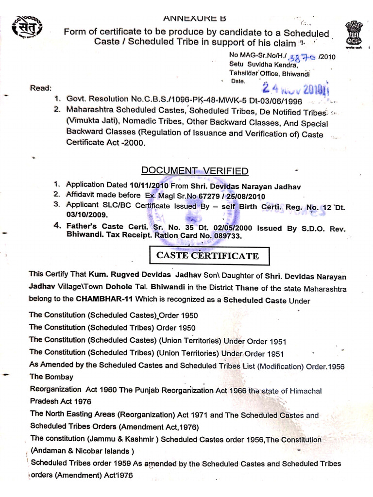 Cast Certificate | PDF